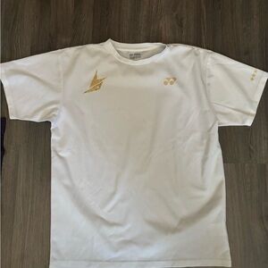 Yonex Men's White Tee with Gold Accents
